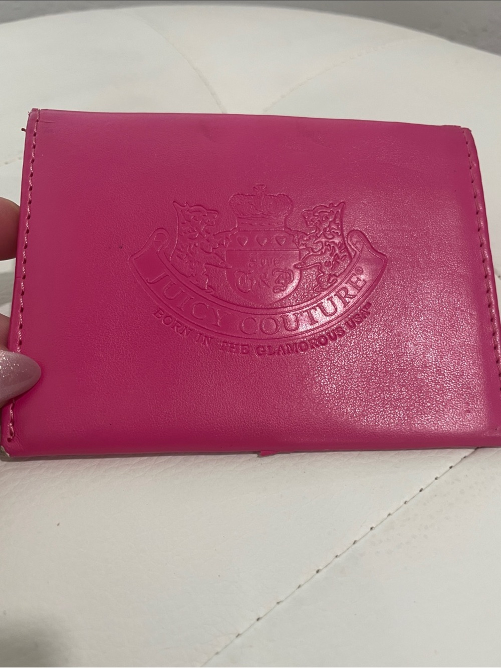 Juicy Couture Bright Pink Embossed Card Case